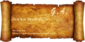 Gurka András névjegykártya